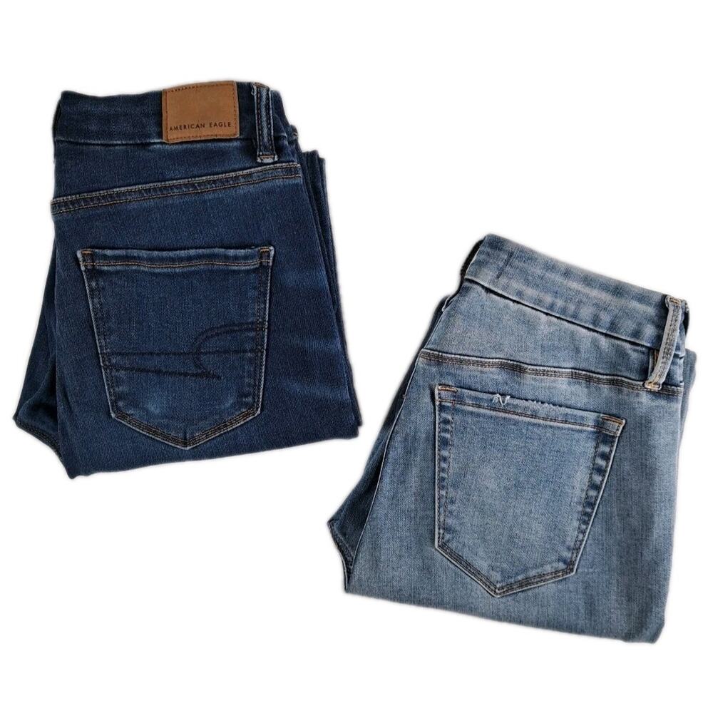 Lot of 2 Jeggings Womens 0 Short ~ American Eagle Pacsun ~ High Rise Denim Jeans